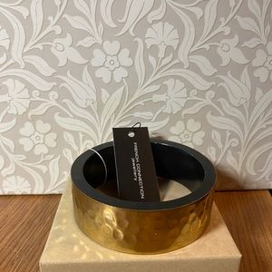 French Connection Bangle in beaten metal gold